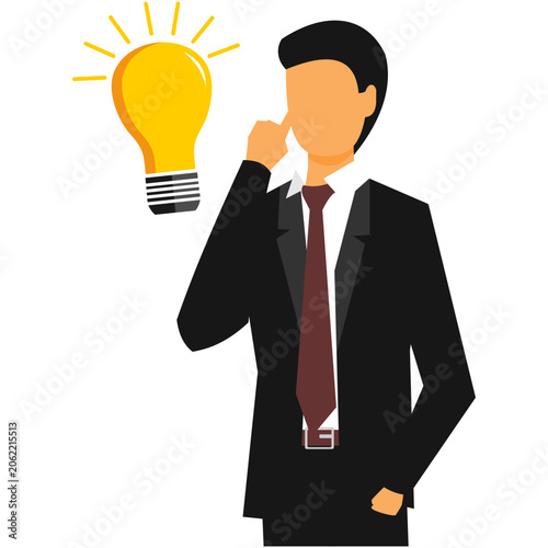 Businessman with bright light bulb, idea, innovation (1)