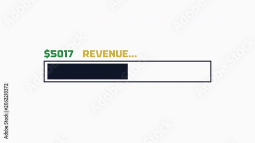 Revenue Progress Bar Animation – Financial Growth Loading Indicator Motion Graphic