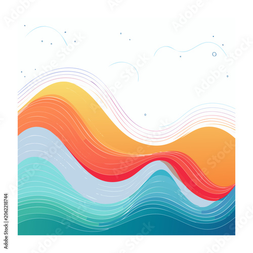 Abstract colorful wave design vector