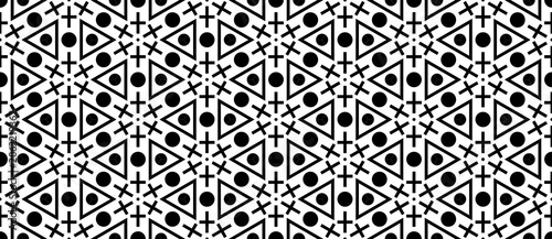 Seamless Abstract Geometric Monochrome Style Pattern Background