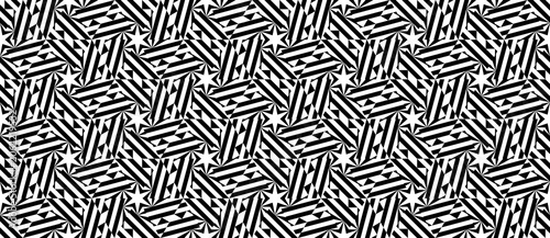 Seamless Abstract Geometric Monochrome Style Pattern Background