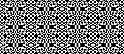 Seamless Abstract Geometric Monochrome Style Pattern Background