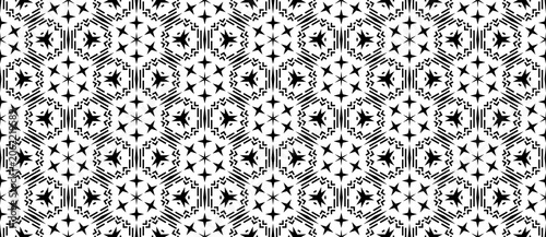 Seamless Abstract Geometric Monochrome Style Pattern Background