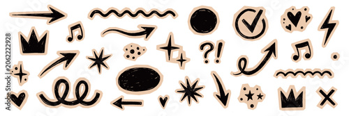 Obraz na płótnie Paper element scrapbook sticker set