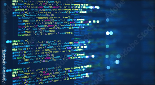 Fotografía Closeup Display of Colorful Programming Code on Computer Screen Showing Complex