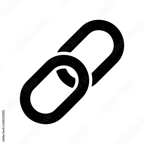 Black Chain Link Silhouette Vector Icon