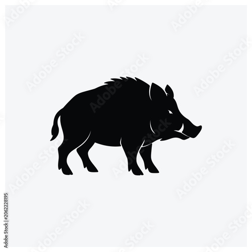Black silhouette of a wild or domestic pig.