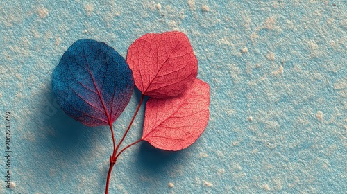Colorful Leaves on Textured Background with Artistic Design
