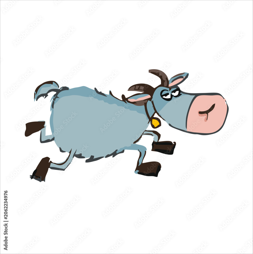 Obraz premium Cute Hand Drawn cow Character Isolated, Cute hand drawn cartoon cow illustration
