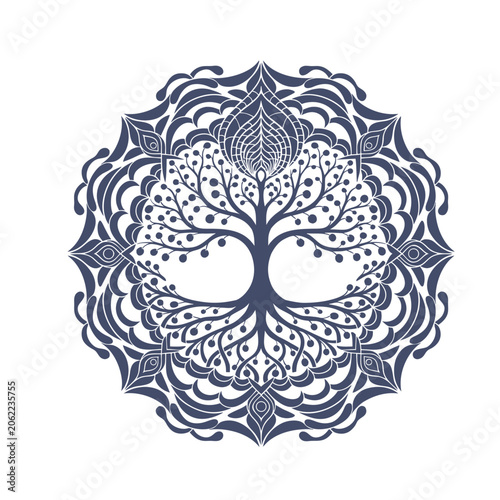 Traditional Mandala Tree Of Life Sacred Artwork Design
