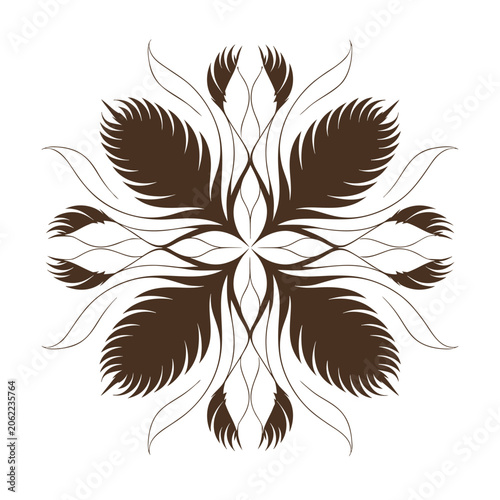 Traditional Mandala Swan Feather Harmony Circle Design