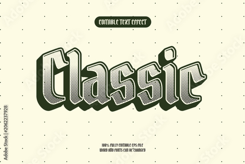 Vintage pop art editable text effect with wavy block shadow design