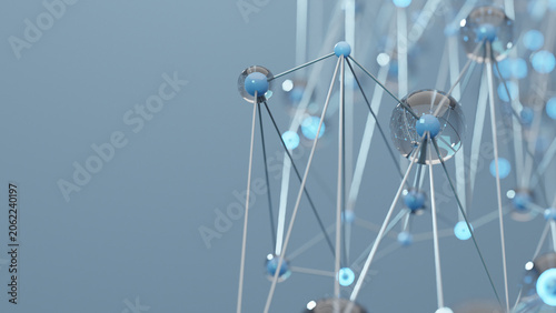 Abstract Molecular Network Structure. 3d rendering