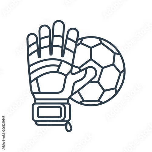 Bild auf Leinwand Goalkeeper Glove and Soccer Ball Vector Icon – Football Goalkeeping Equipment Li