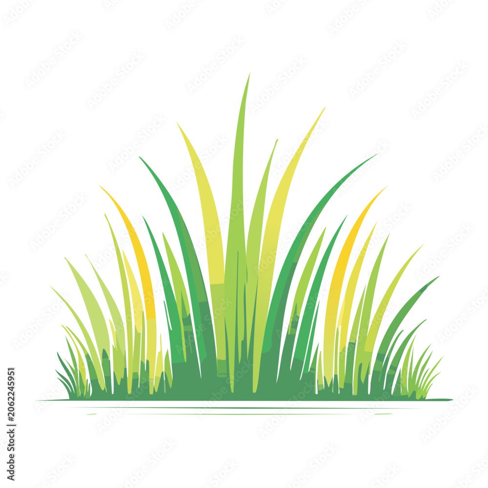 Fototapeta premium Close-up of fresh green and yellow grass blades
