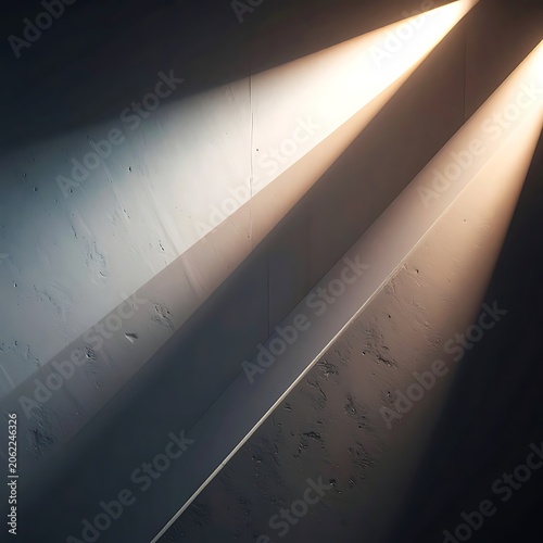 Spotlight beams shining through darkness.