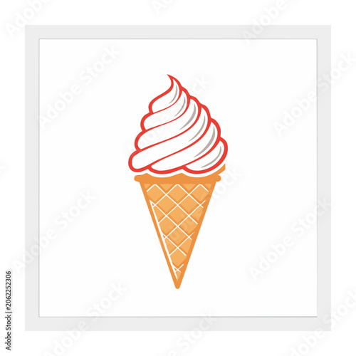Flat orange ribbon with white stripes