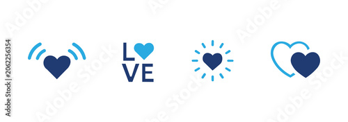 Photos Love icon set