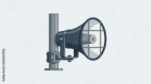 Communication device mounted on pole with grid reflector