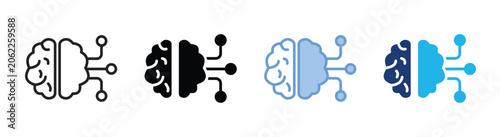 Εκτύπωση καμβά Machine learning icon set multiple style collection