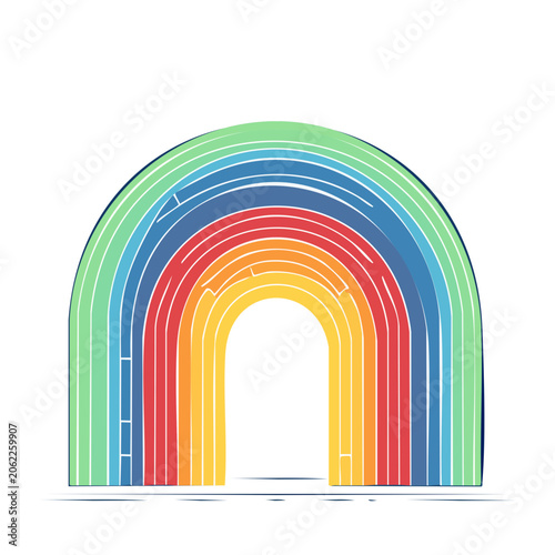 Colorful rainbow arch vector design