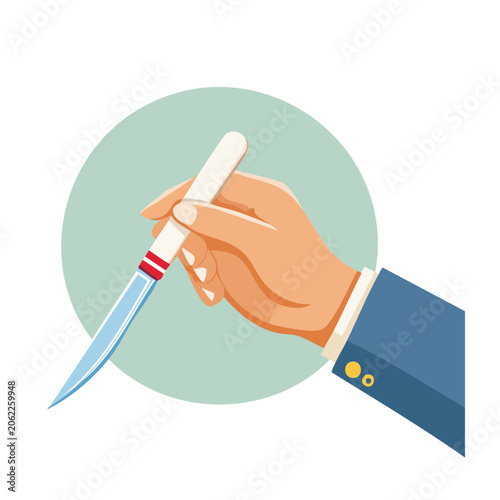Flat design hand holding clock icon