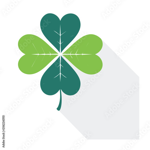 Four leaf clover flat design icon