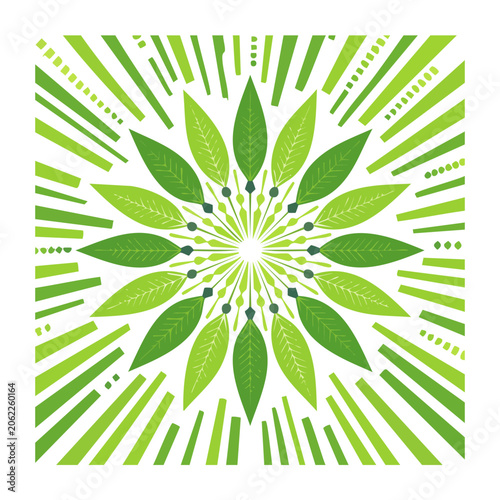 Minimalist palm leaf geometric pattern vector