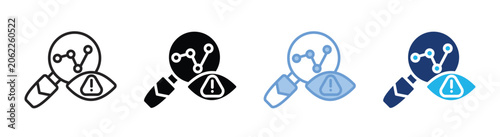 Photos Anomaly detection icon set multiple style collection