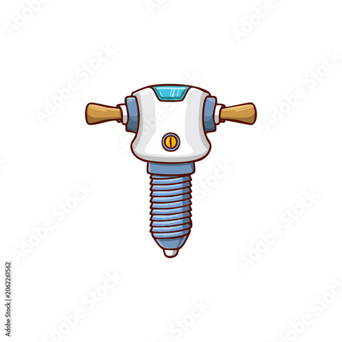 Professional Industrial Pneumatic Jackhammer Tool Illustration for Construction and Demolition Projects