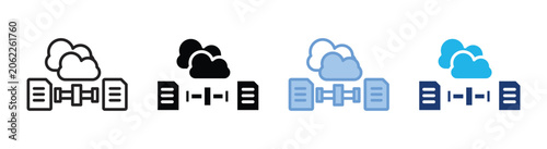 Billede på lærred Data pipeline icon set multiple style collection