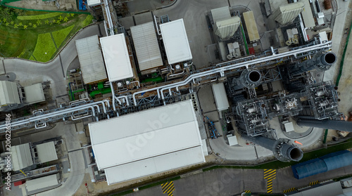 Принти на полотні Aerial view gas turbine power plant