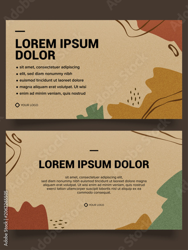 Organic Shapes Earth Tone Textured Landscape Background Layout Collection
