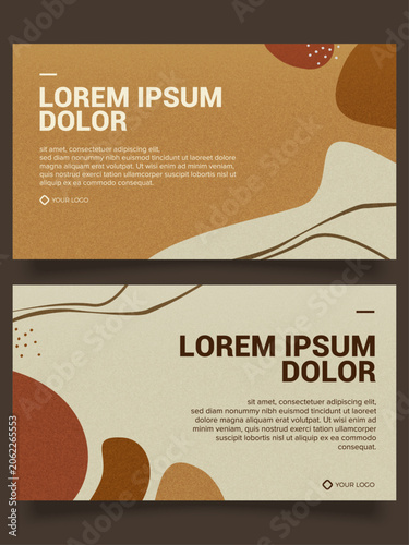 Organic Shapes Earth Tone Textured Landscape Background Layout Collection
