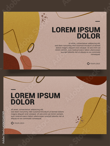 Organic Shapes Earth Tone Textured Landscape Background Layout Collection