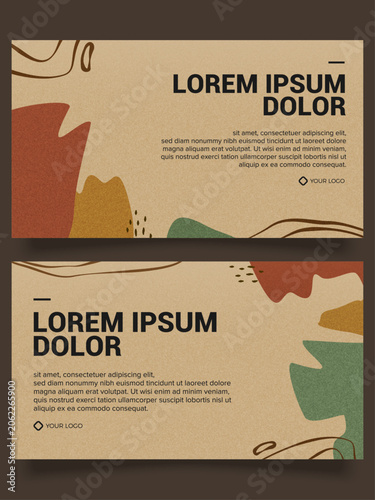 Organic Shapes Earth Tone Textured Landscape Background Layout Collection