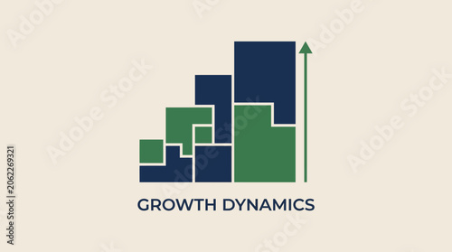 Tableau sur toile Growth Dynamics Business Graph Logo.