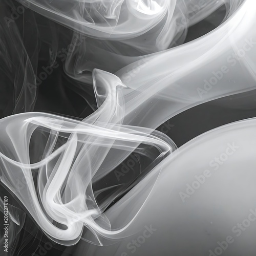 Smoke swirling in dark airspace freely.