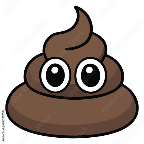 Cute, wide-eyed cartoon poop emoji with a playful expression