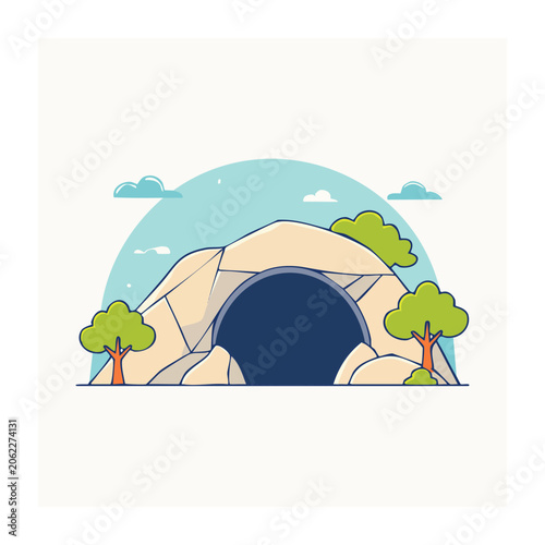 Flat design illustration of a turtle under the sun