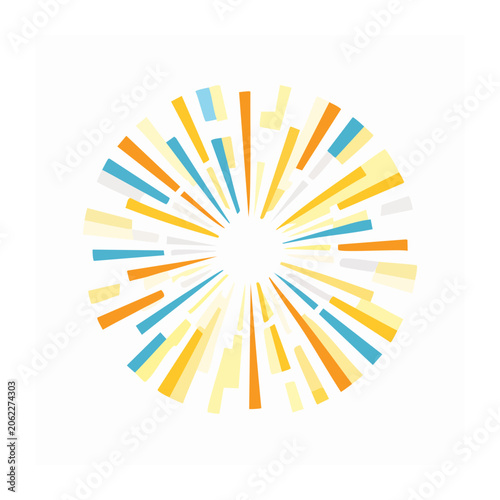 Flat design sunburst vector graphic