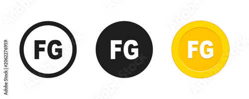 Photos Guinea Franc Currency Symbol and Coin Icon Set, GNF Money Vector Sign