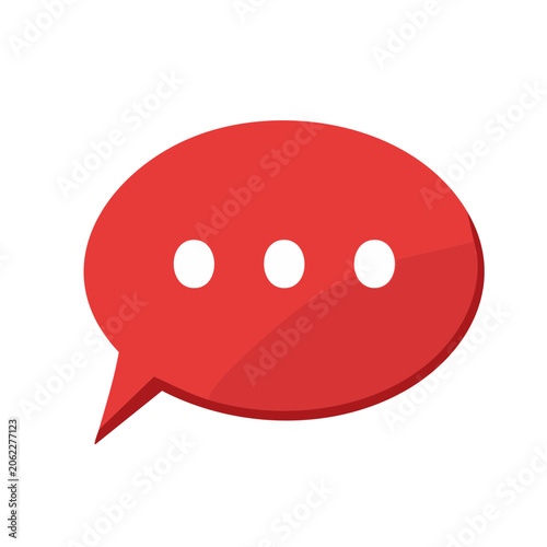 Red speech bubble icon with three dots