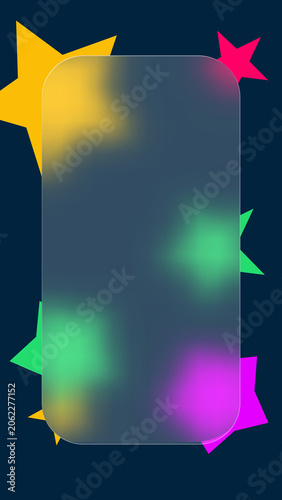 Frosted Glass Card Design on Dark Star Background