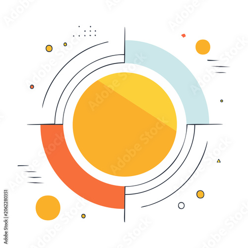 Flat design solar system diagram with planets