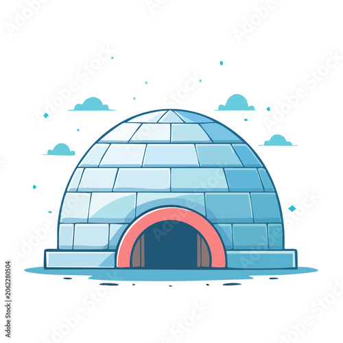 Geometric dome with rainbow arch vector