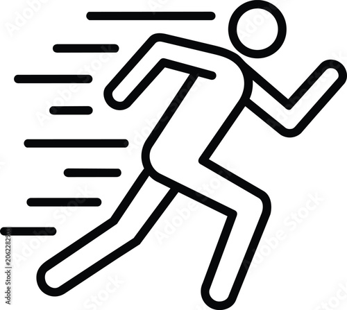 Running man icon vector silhouette athlete runner sport symbol marathon race illustration pictogram speed competition man running sign business icon flat 3d style stick figure runner icon