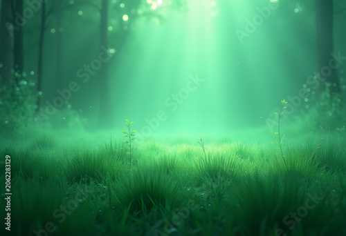Sunlit Enchanted Woods Wallpaper – Moody Green Nature Backdrop