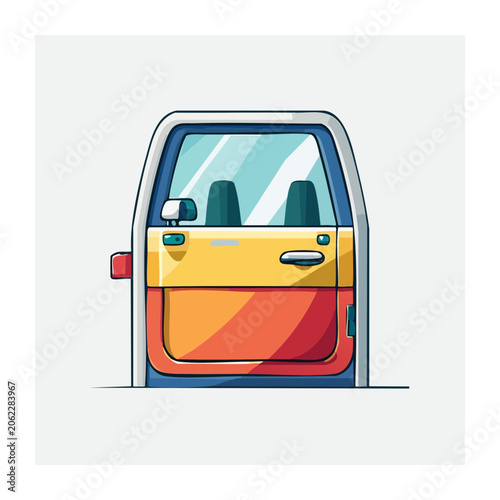 Minimalist 3D render of a modern car interior