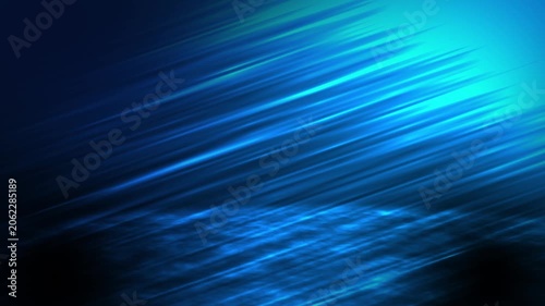 Abstract dynamic blue background with fast diagonal light streaks and textured floor